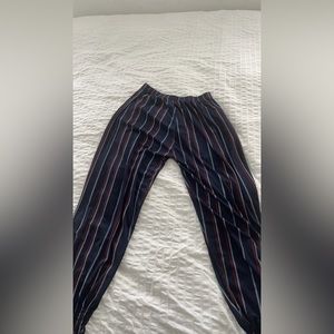 blue red and white pants